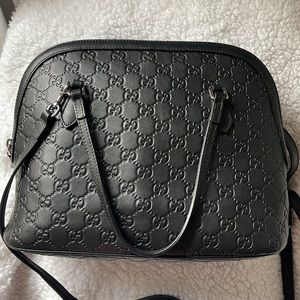 Gucci Guccisima black leather crossbody bag